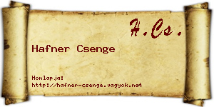 Hafner Csenge névjegykártya
